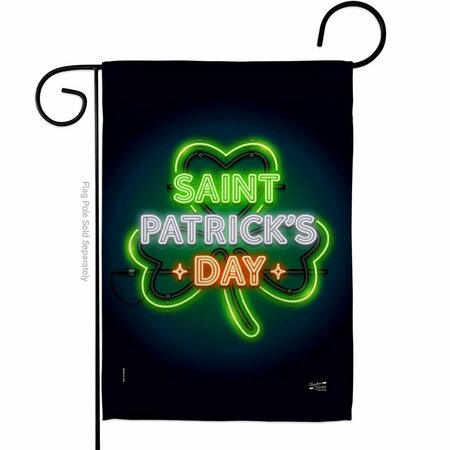 PATIO TRASERO 13 x 18.5 in. Saint Pat Neon Garden Flag with Winter Christmas Double-Sided  Vertical Flags PA3900970